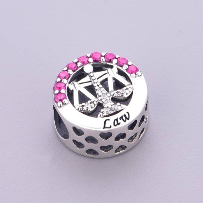 Law Symbol with Red Crystal Charm