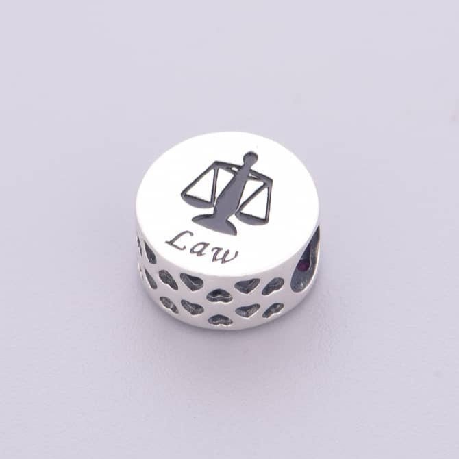 Law Symbol with Red Crystal Charm