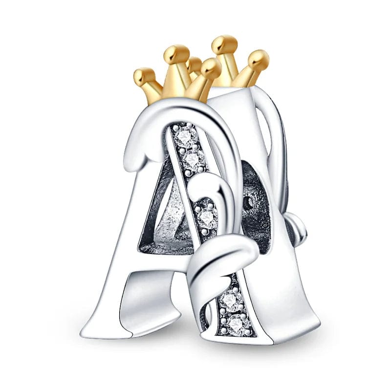 Crowned Royal Letter A~Z Alphabet Charm