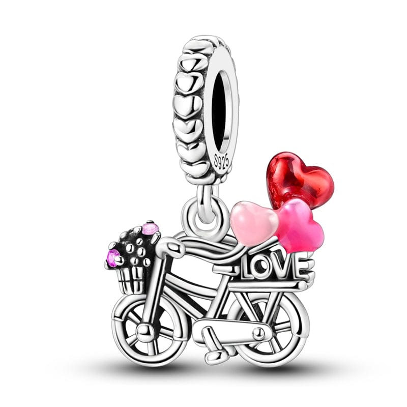 Love Balloons on Bicycle Dangle Charm