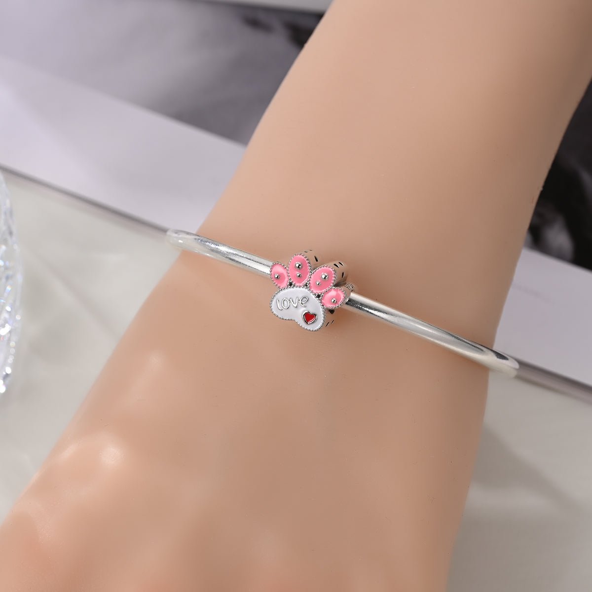 Love Paw Print Charm
