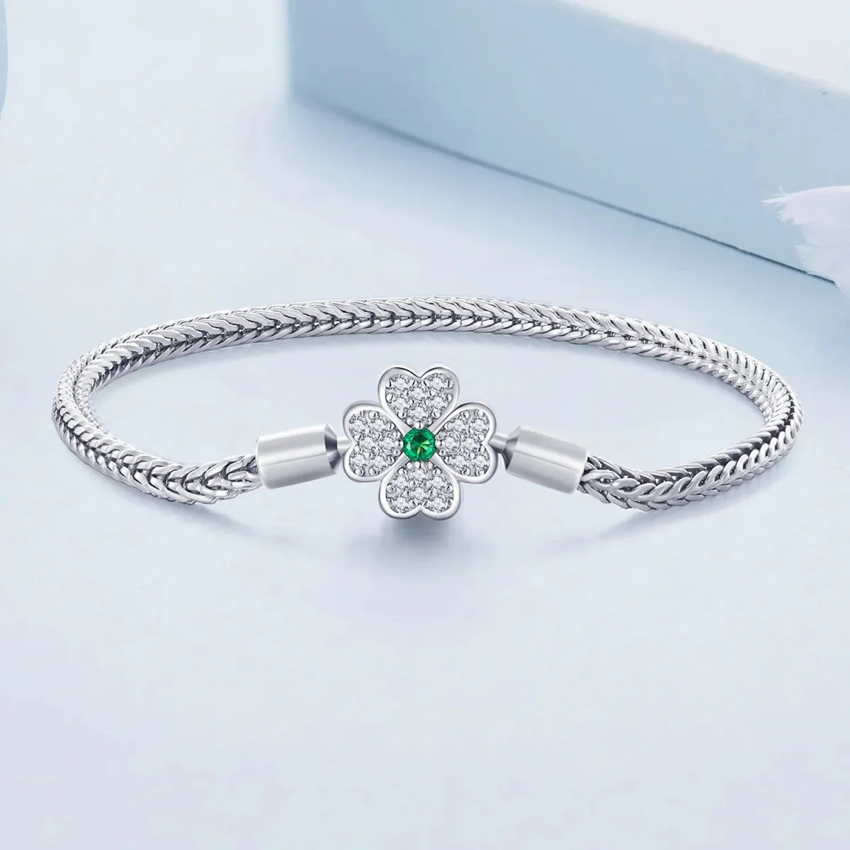 Lucky Four-Leaf Clover Charm Bracelet