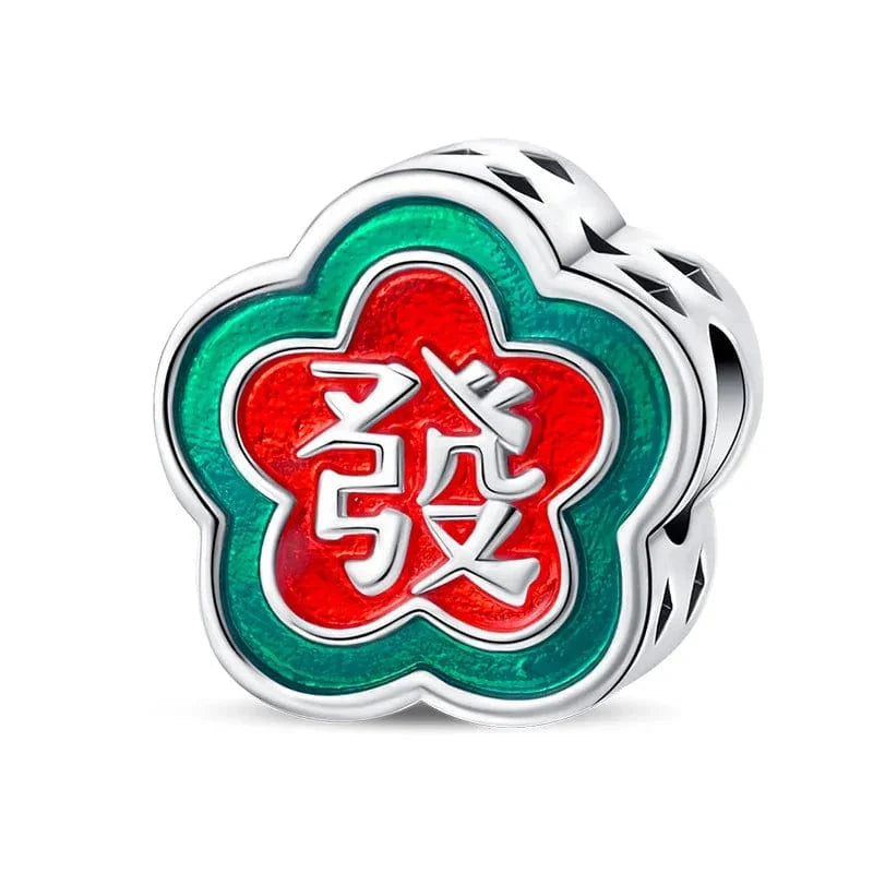 Lucky Mahjong Flower Charm