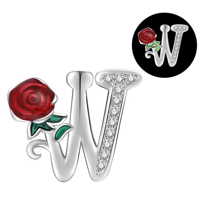 Luminous Rose Letter A~Z Alphabet Charm