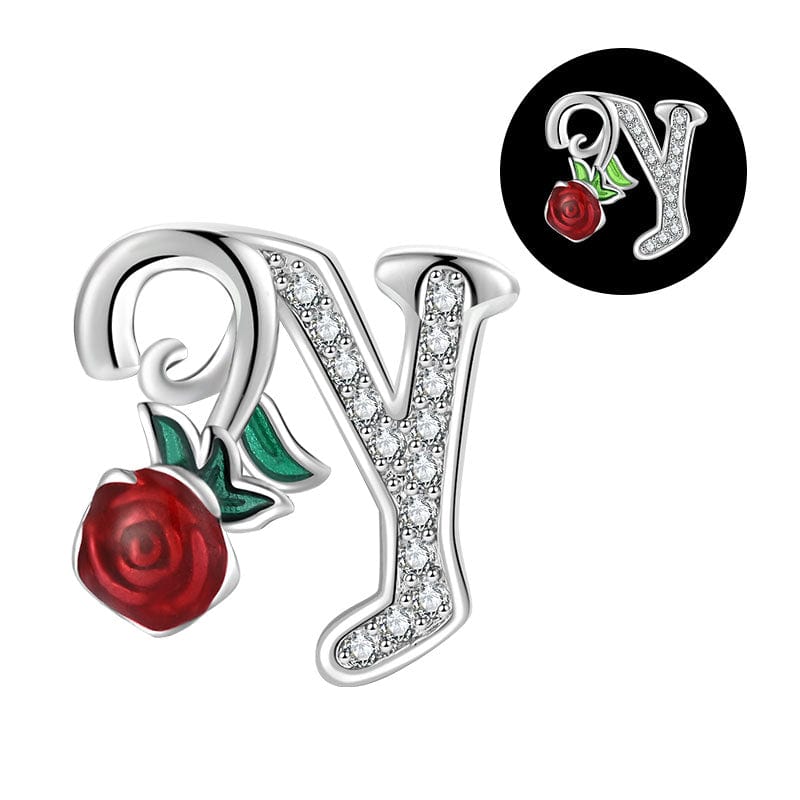 Luminous Rose Letter A~Z Alphabet Charm