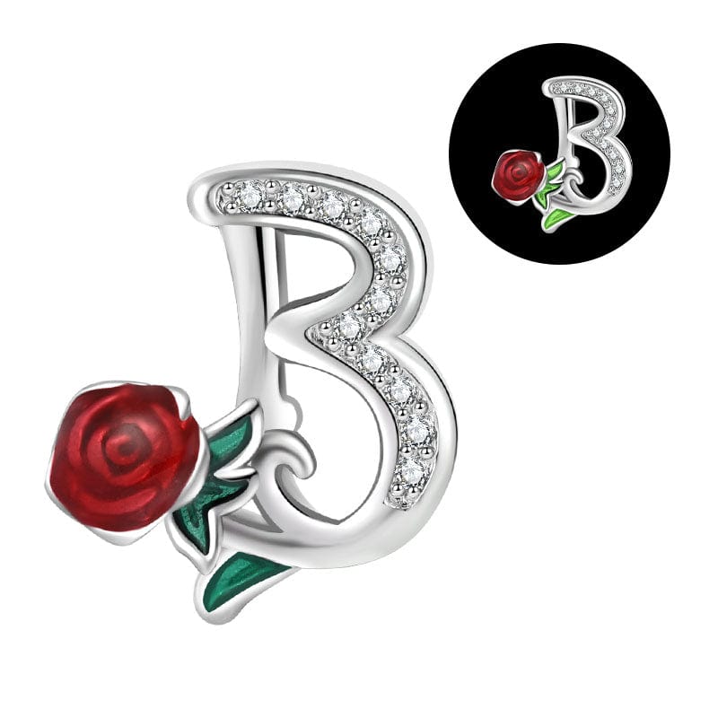 Luminous Rose Letter A~Z Alphabet Charm