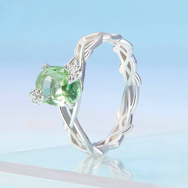 Mint Whisper Gemstone Vine Ring