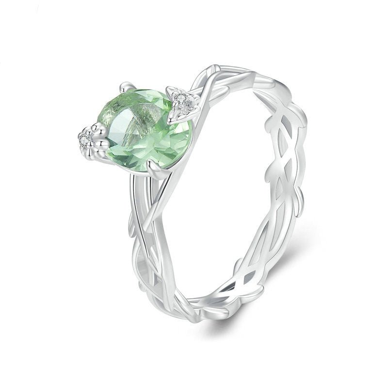 Mint Whisper Gemstone Vine Ring