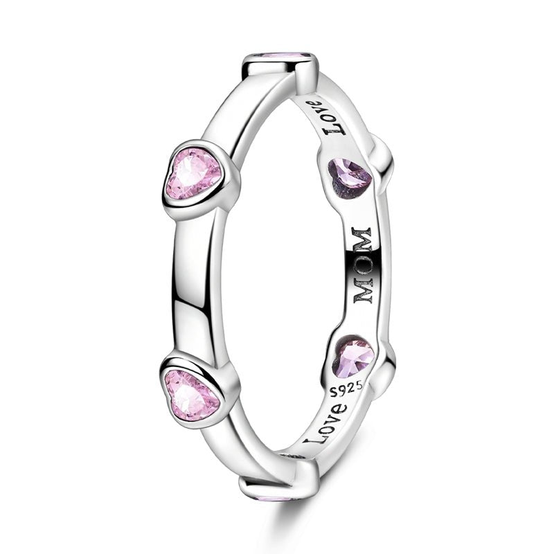 Mom’s Love Heart Gemstone Band Ring