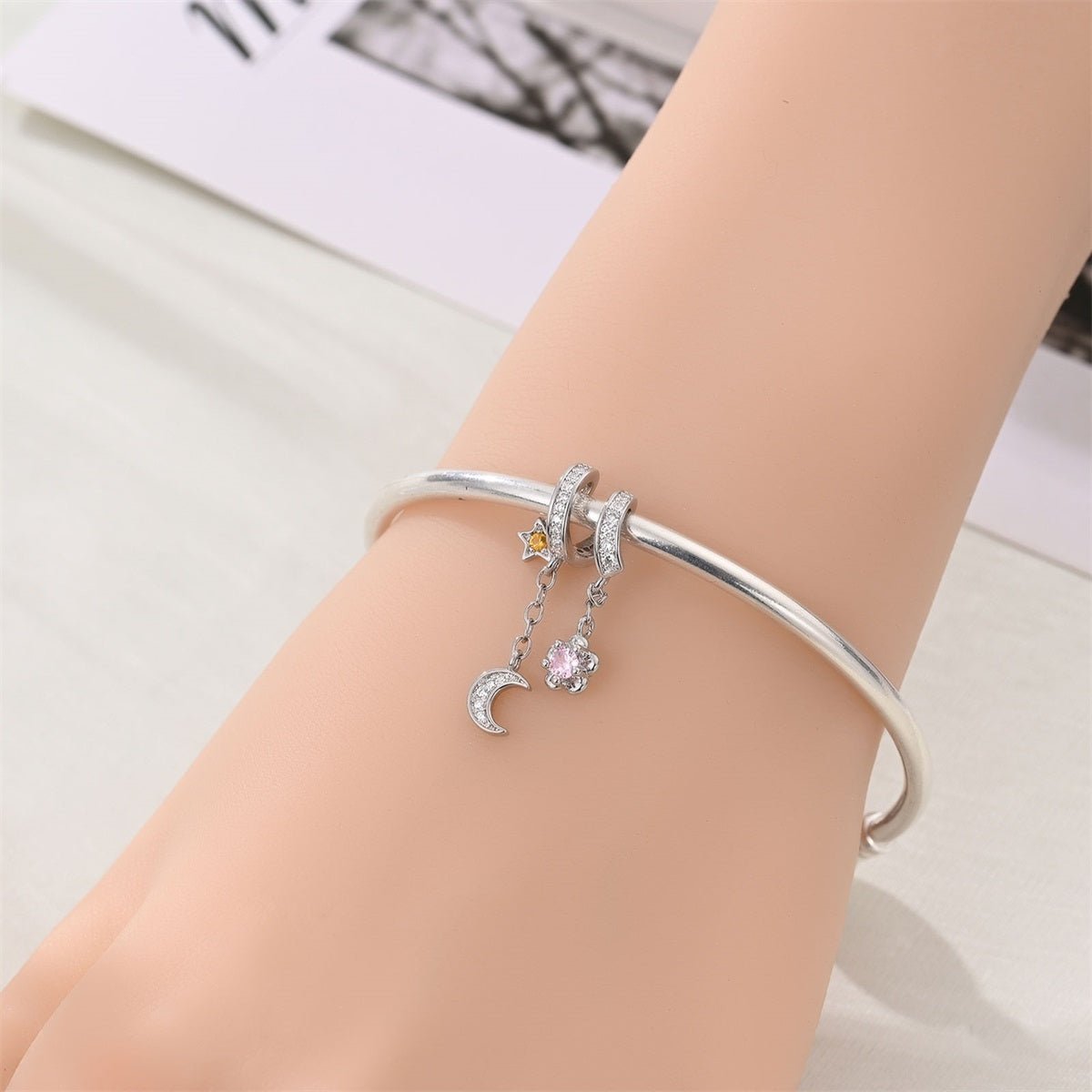 Moon, Star & Flower Dangle Charm