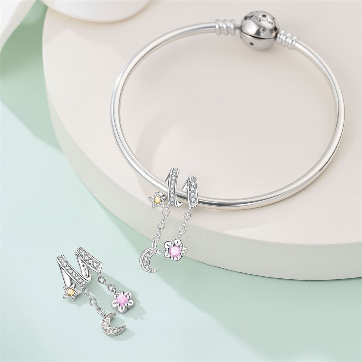 Moon, Star & Flower Dangle Charm