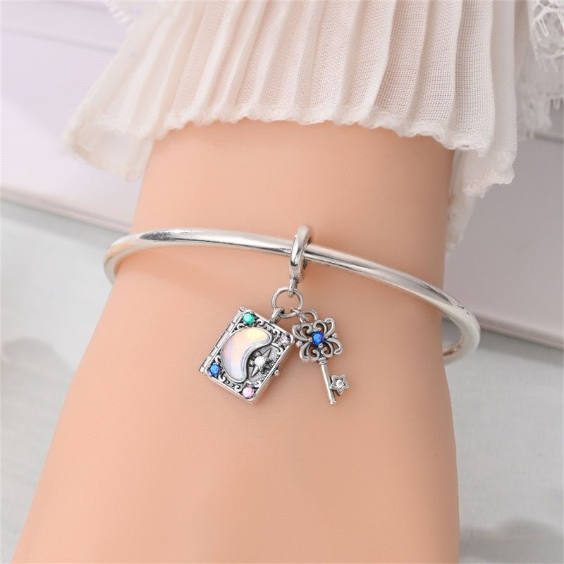 Moonlight Magic Book & Key Dangle Charm