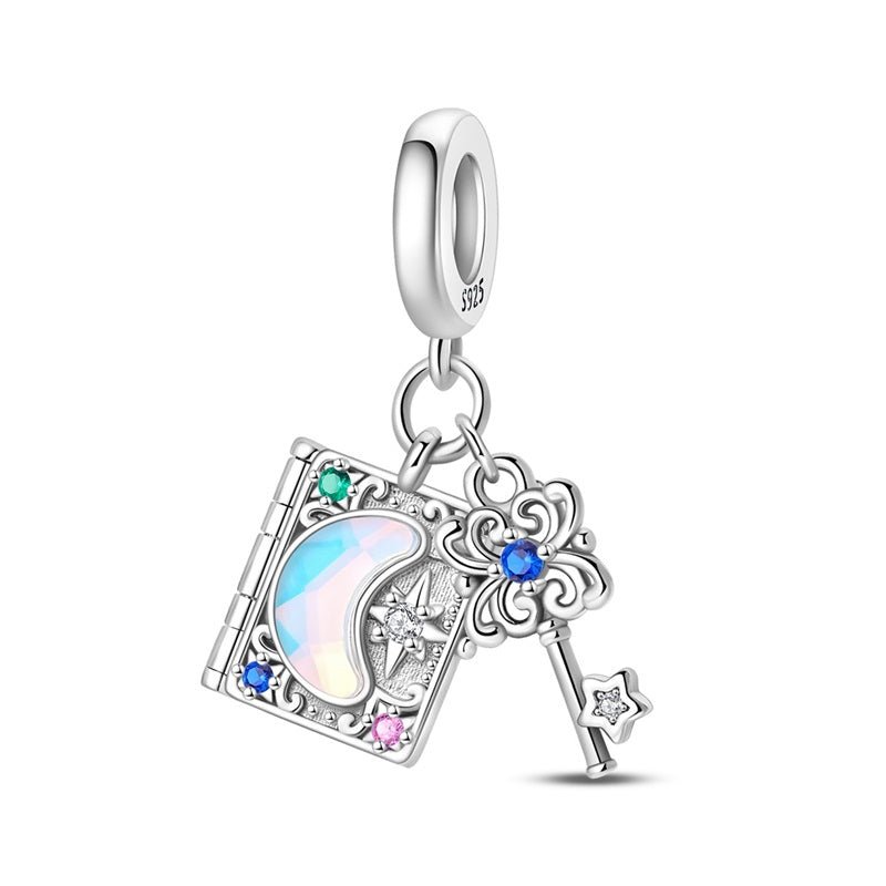 Moonlight Magic Book & Key Dangle Charm