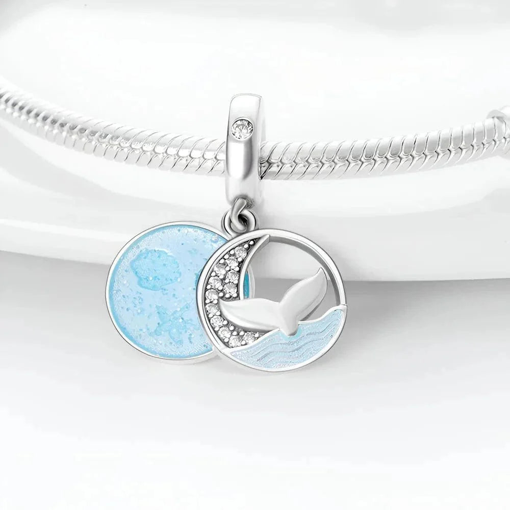 Ocean Blue Whale Tail Dangle Charm