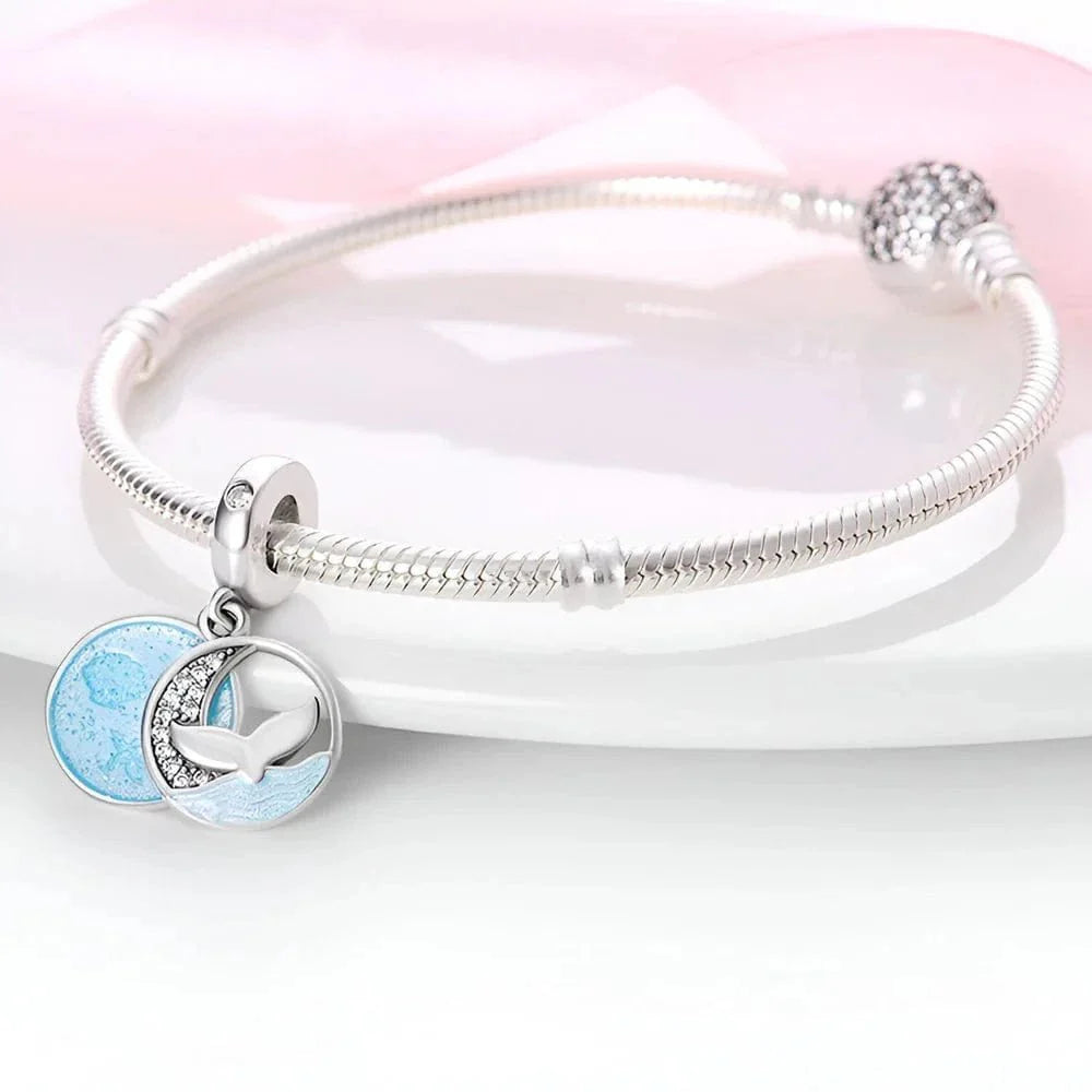 Ocean Blue Whale Tail Dangle Charm