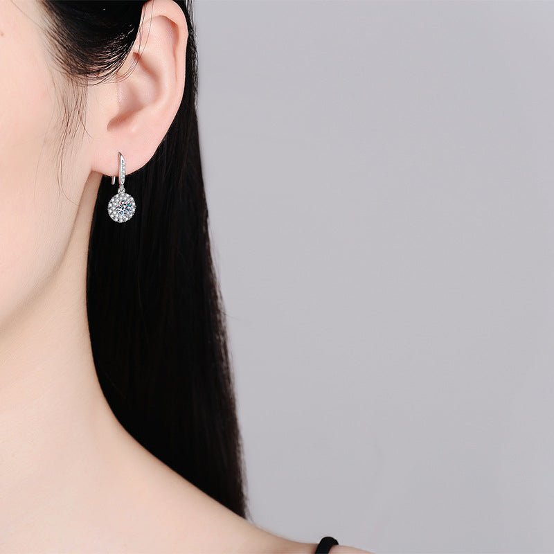 Béra&Co Halo Drop Moissanite Earrings