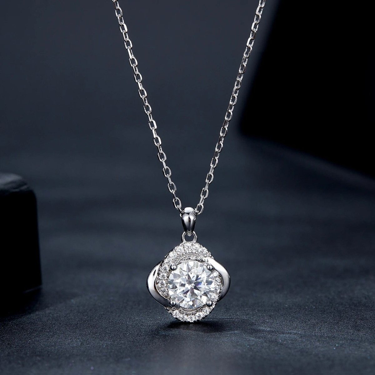Béra&Co Moissanite Halo Necklace