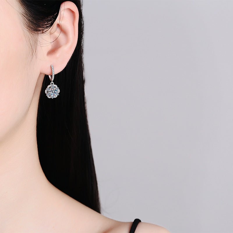 Béra&Co Radiant Blossom Moissanite Drop Earrings