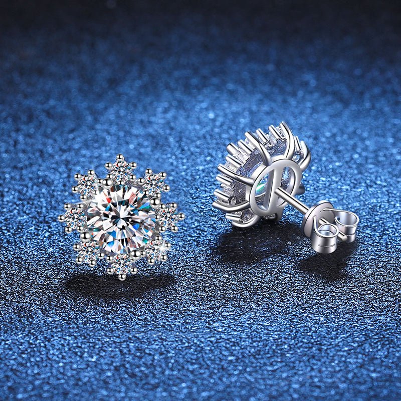 Béra&Co Snowflake Radiance Moissanite Stud Earrings