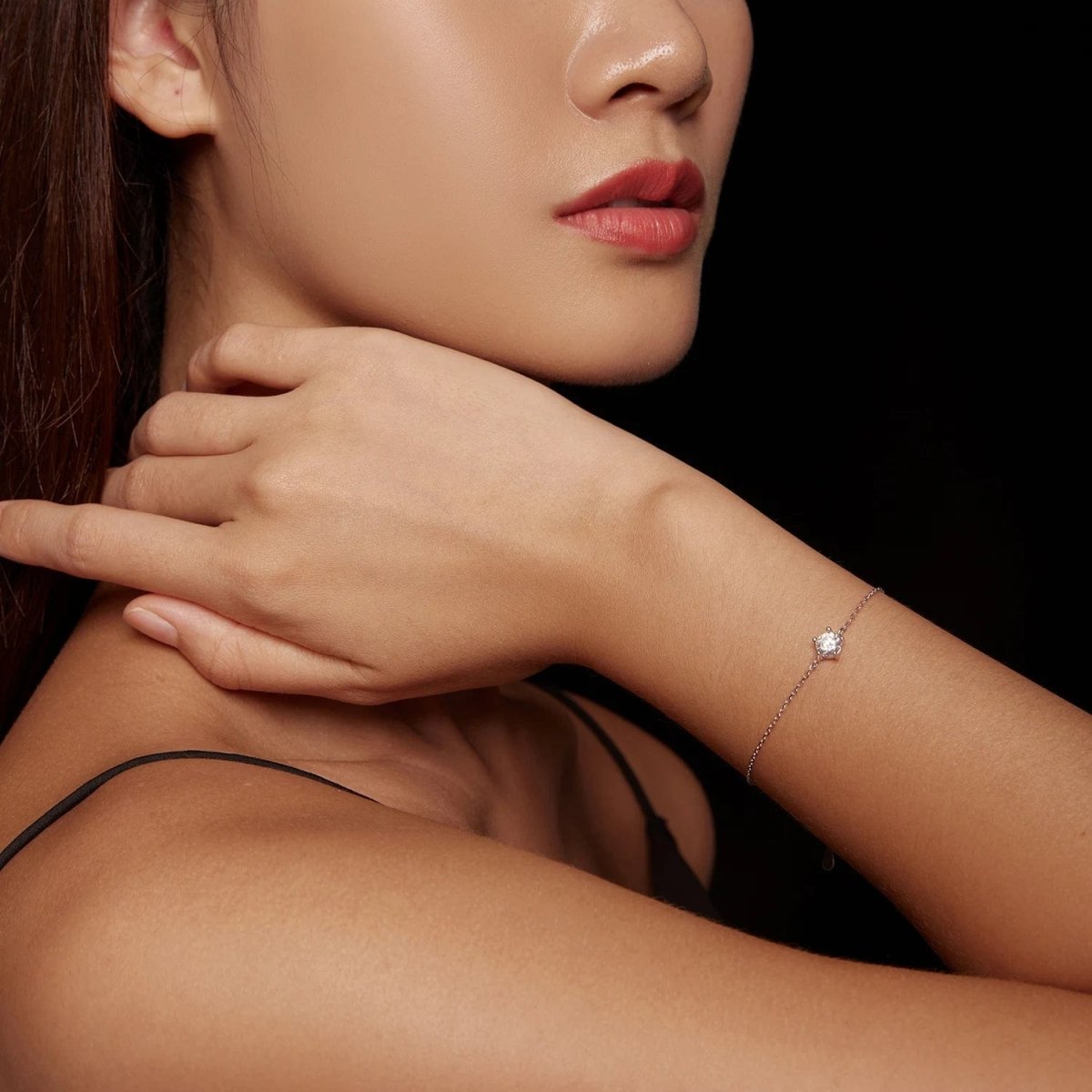 Béra&Co Solitaire Sterling Silver Moissanite Bracelet