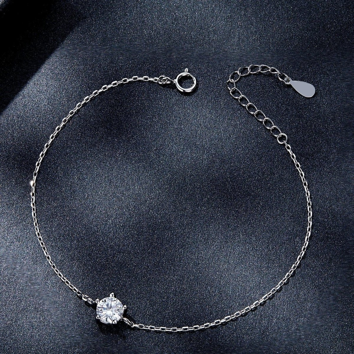 Béra&Co Solitaire Sterling Silver Moissanite Bracelet