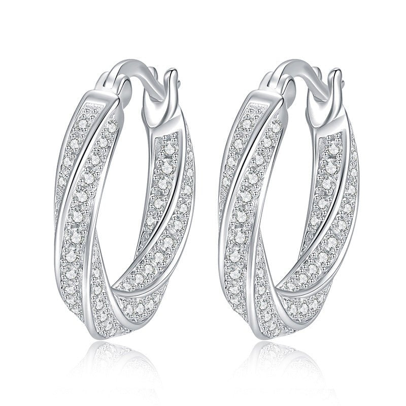 Béra&Co Twisted Elegance Moissanite Hoop Earrings