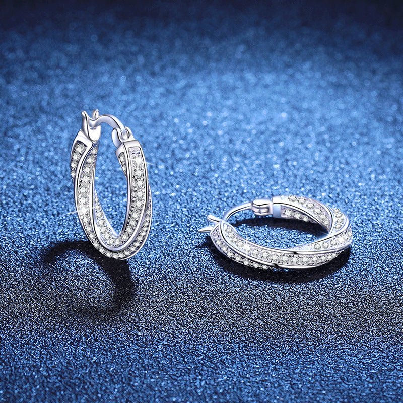 Béra&Co Twisted Elegance Moissanite Hoop Earrings