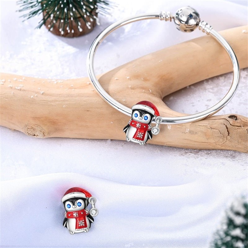 Penguin with Red Scarf & Santa Hat Charm