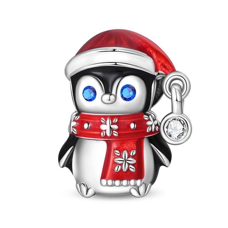 Penguin with Red Scarf & Santa Hat Charm