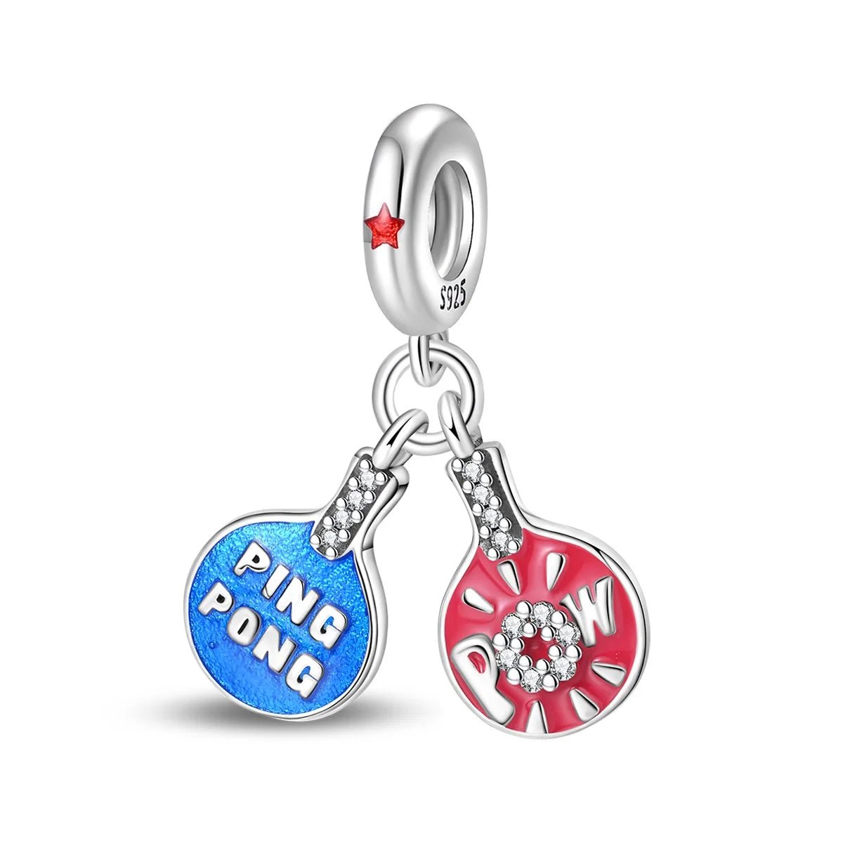 Ping Pong Paddle Duo Dangle Charm