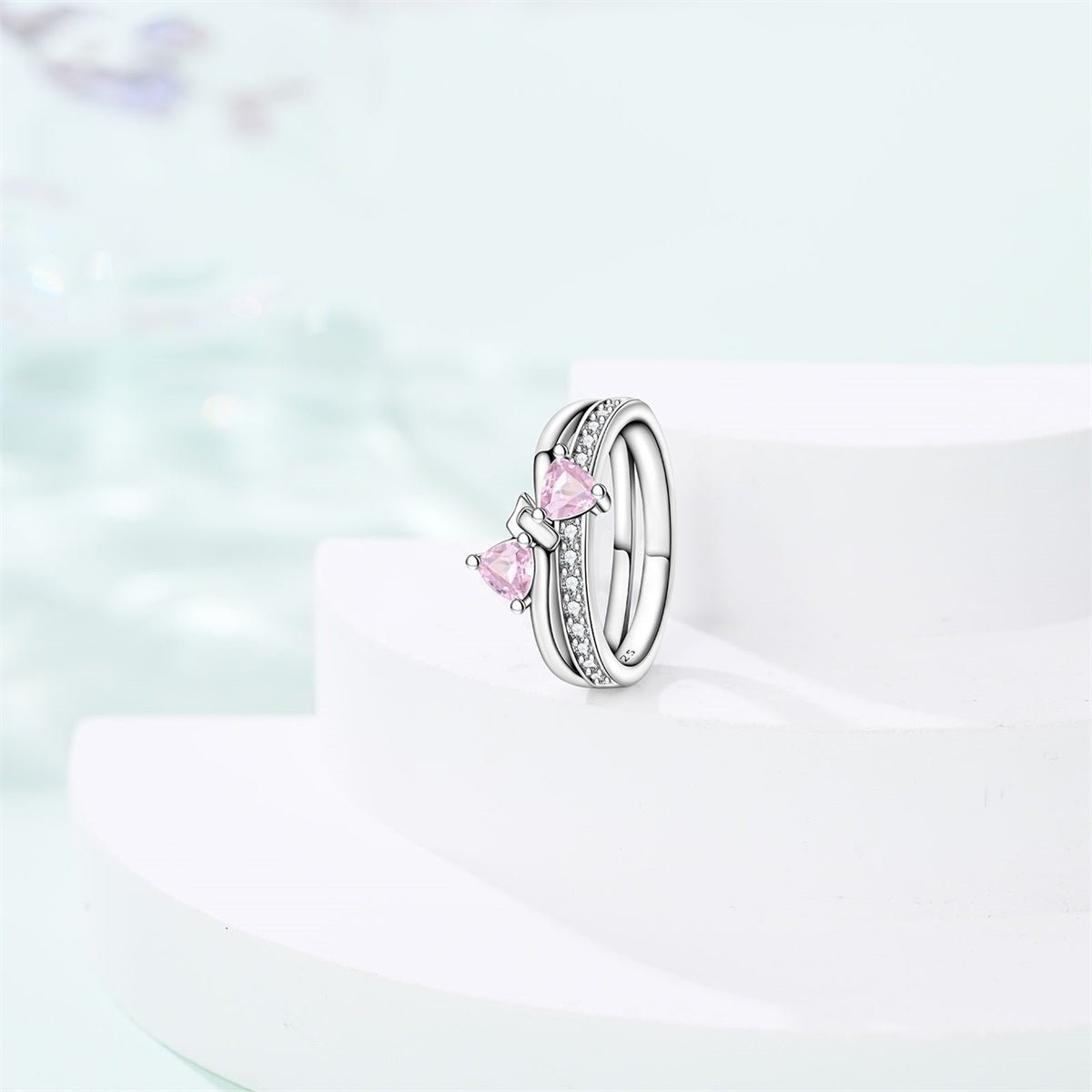 Pink Bow Gemstone Ring