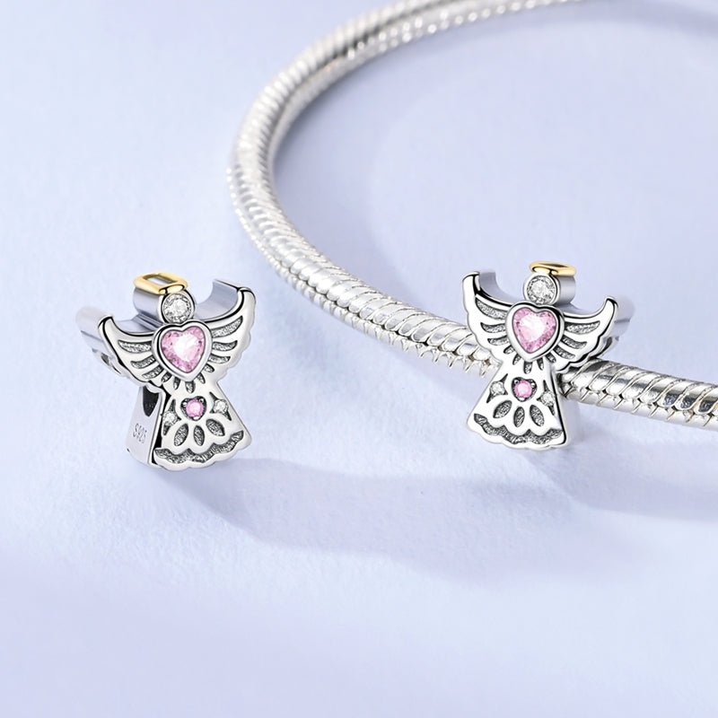 Pink Crystal Angel Charm