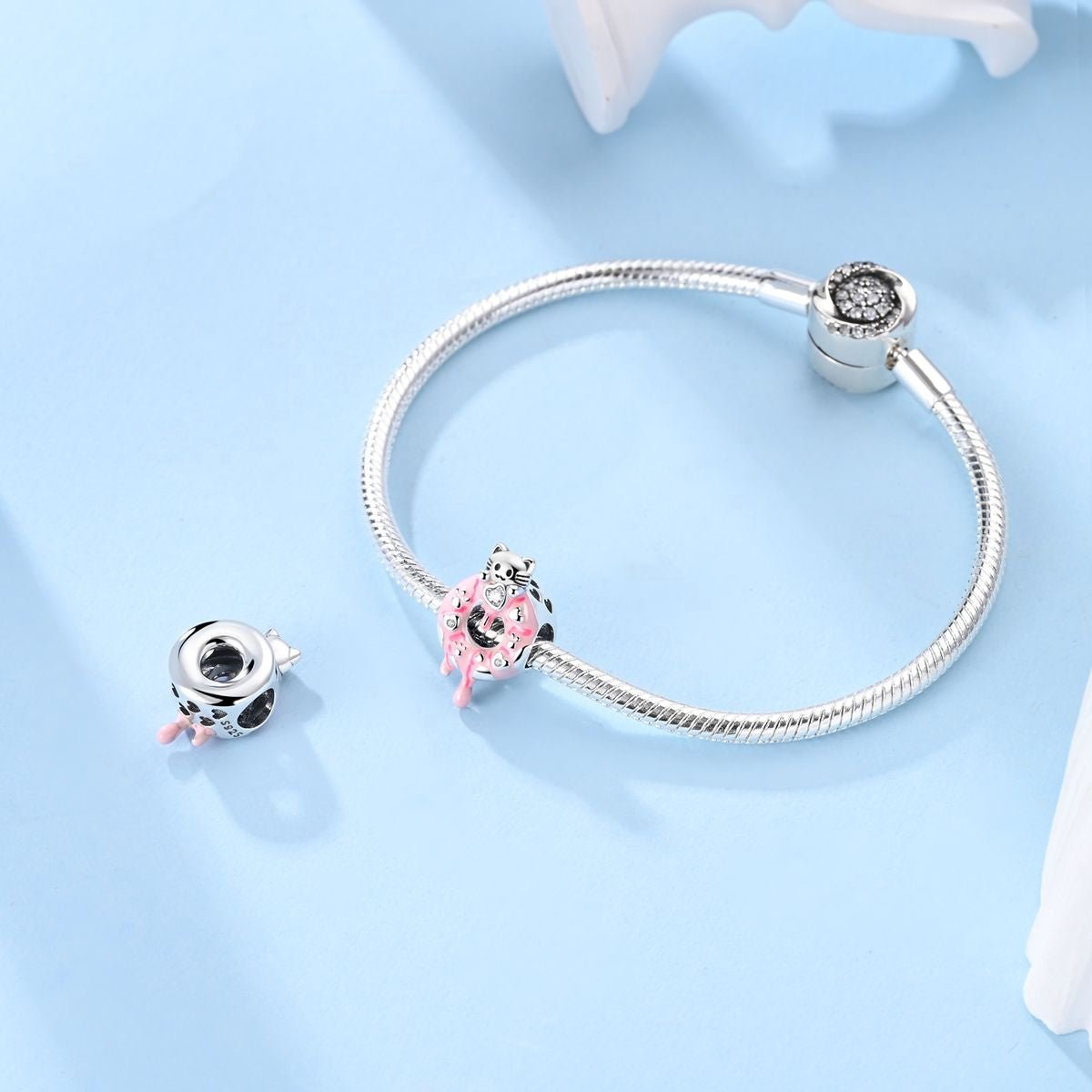 Pink Donut Cat Charm