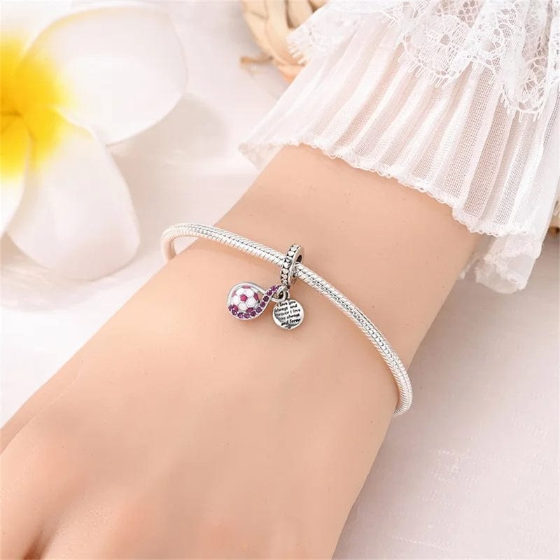 Pink Soccer Dangle Charm