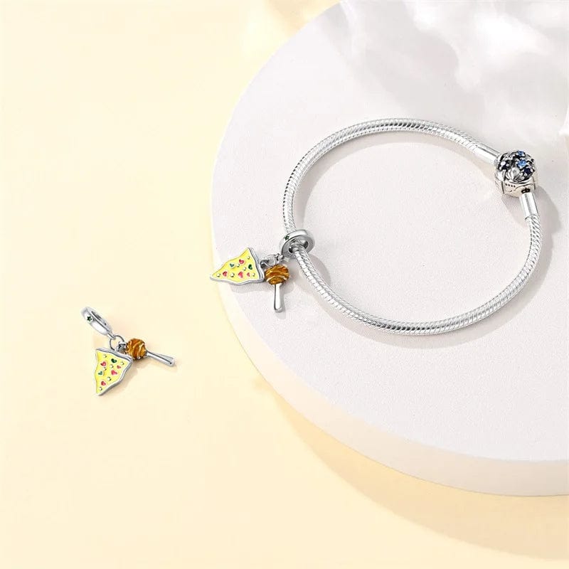 Pizza Slice and Meatball Double Dangle Charm