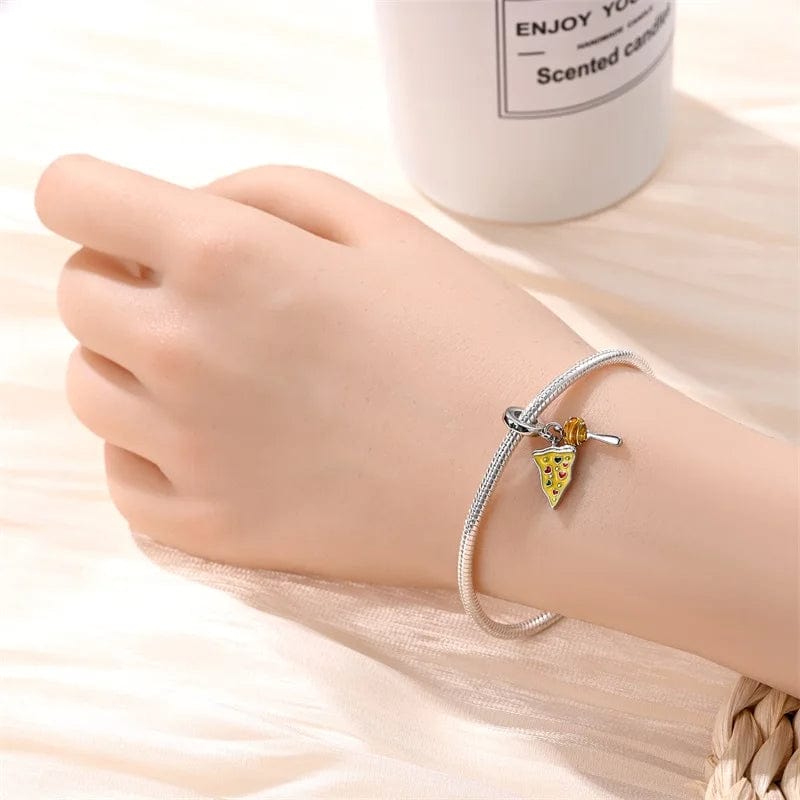 Pizza Slice and Meatball Double Dangle Charm