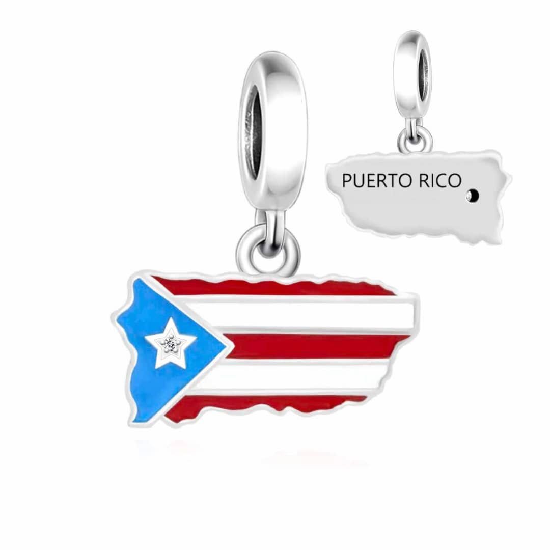 Puerto Rico Map Dangle Charm