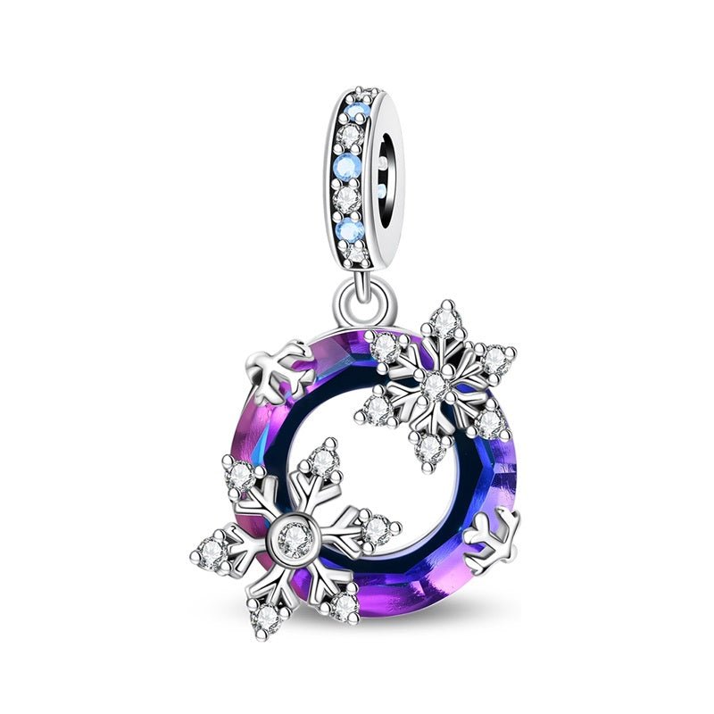 Purple Crystal Snowflake Dangle Charm