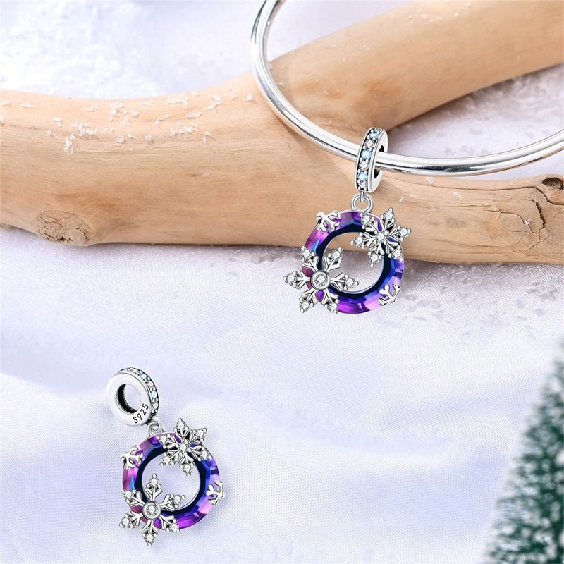 Purple Crystal Snowflake Dangle Charm