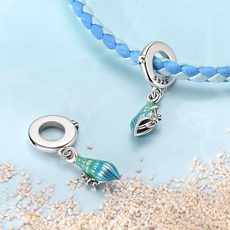 Rapan Shell with Blooming Flowers Dangle Charm