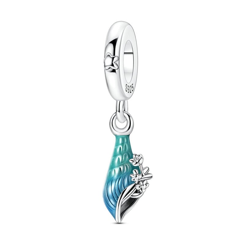 Rapan Shell with Blooming Flowers Dangle Charm
