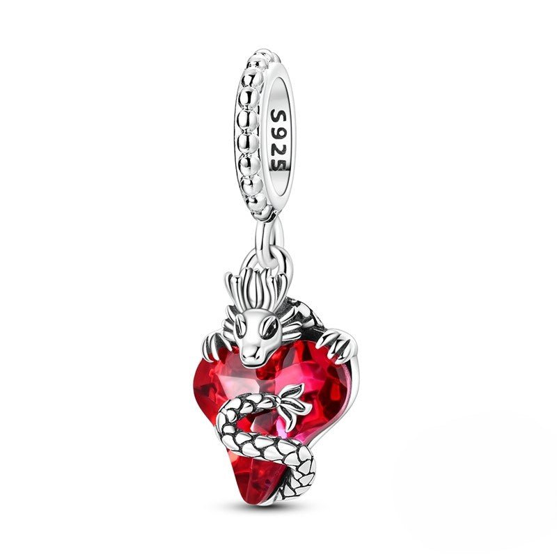 Red Dragon Heart Dangle Charm