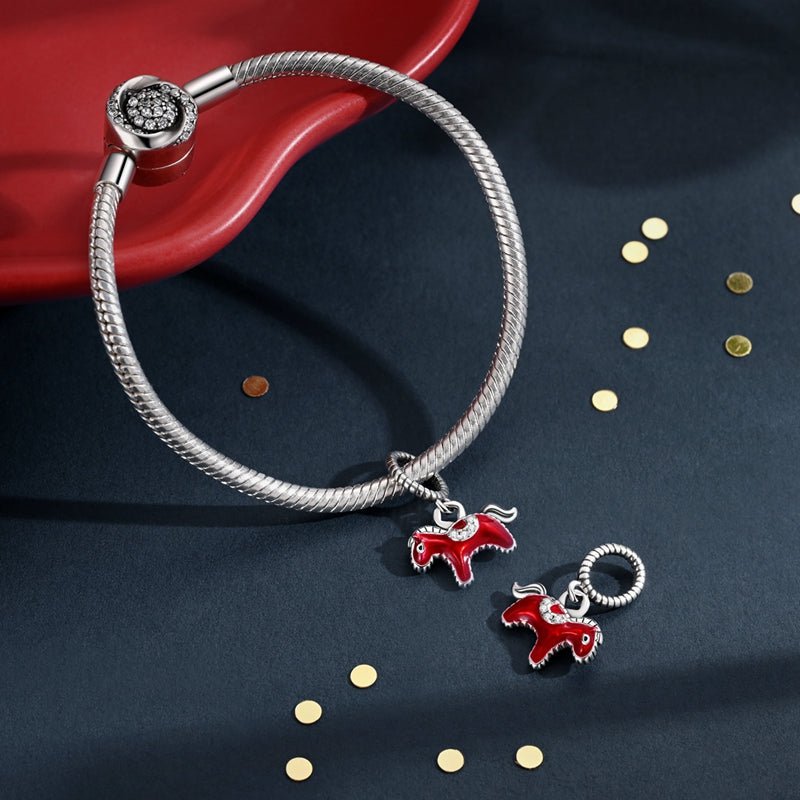 Red Rodeo Horse Dangle Charm
