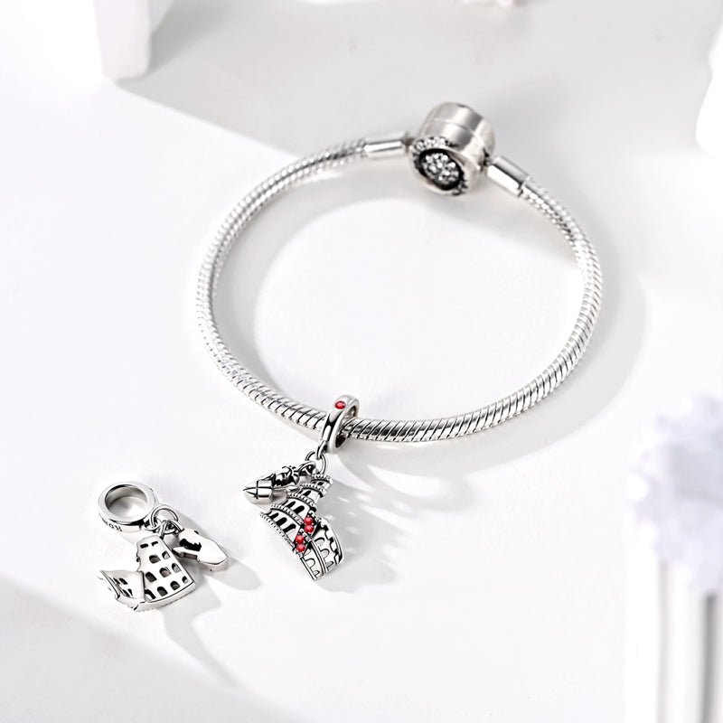 Roman Colosseum with Gladiator Dangle Charm