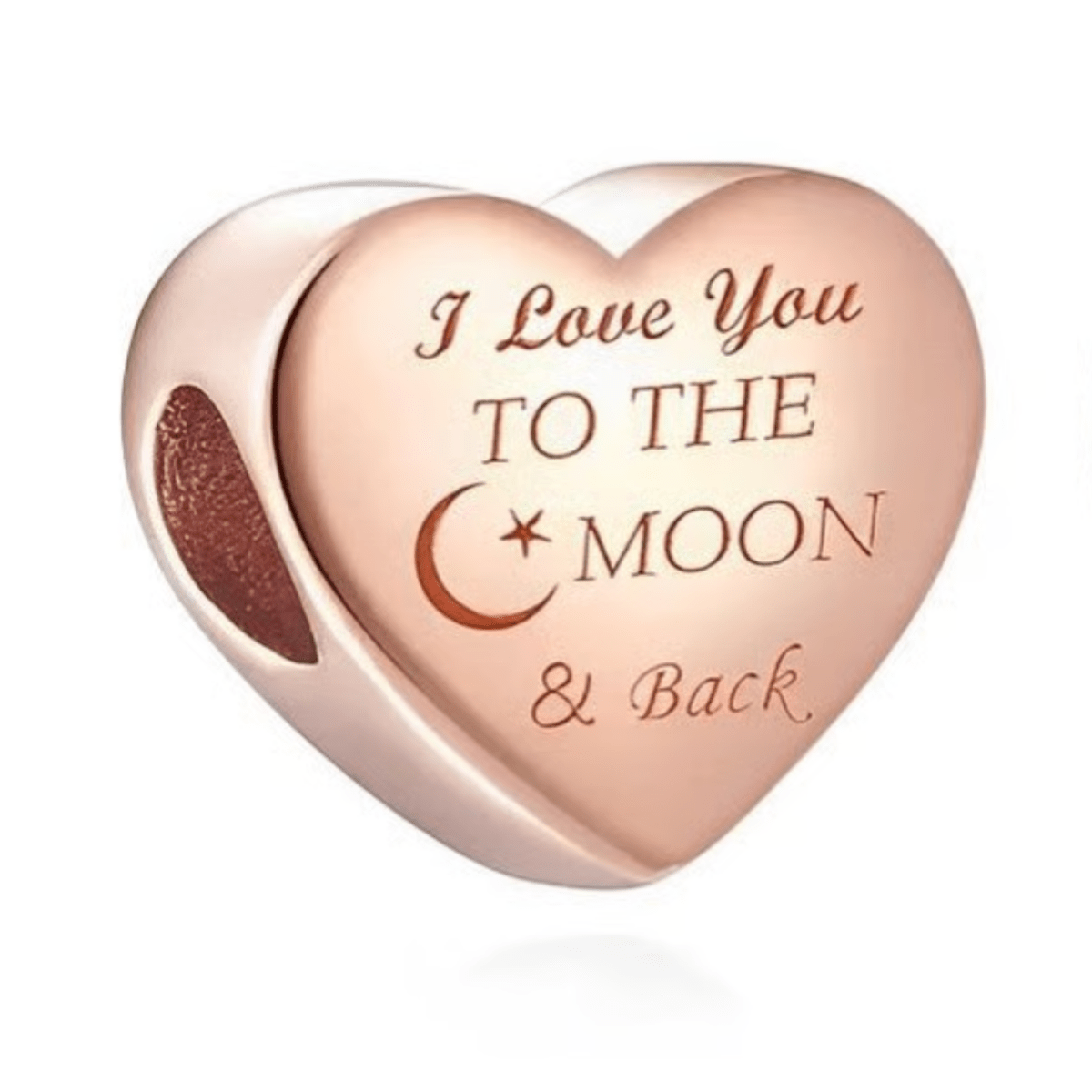 Rose Gold I Love You To The Moon and Back Charm