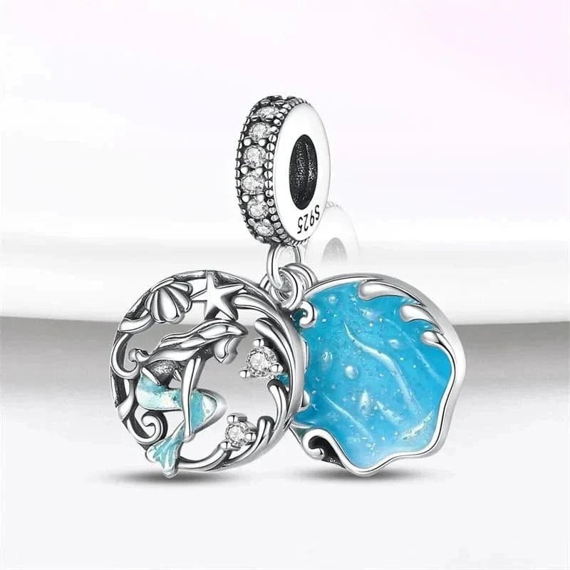 Shimmering Ocean Blue Mermaid Charm