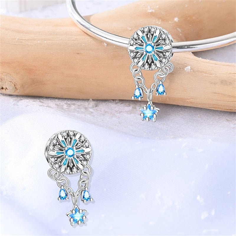 Shimmering Snowflake Drop Charm