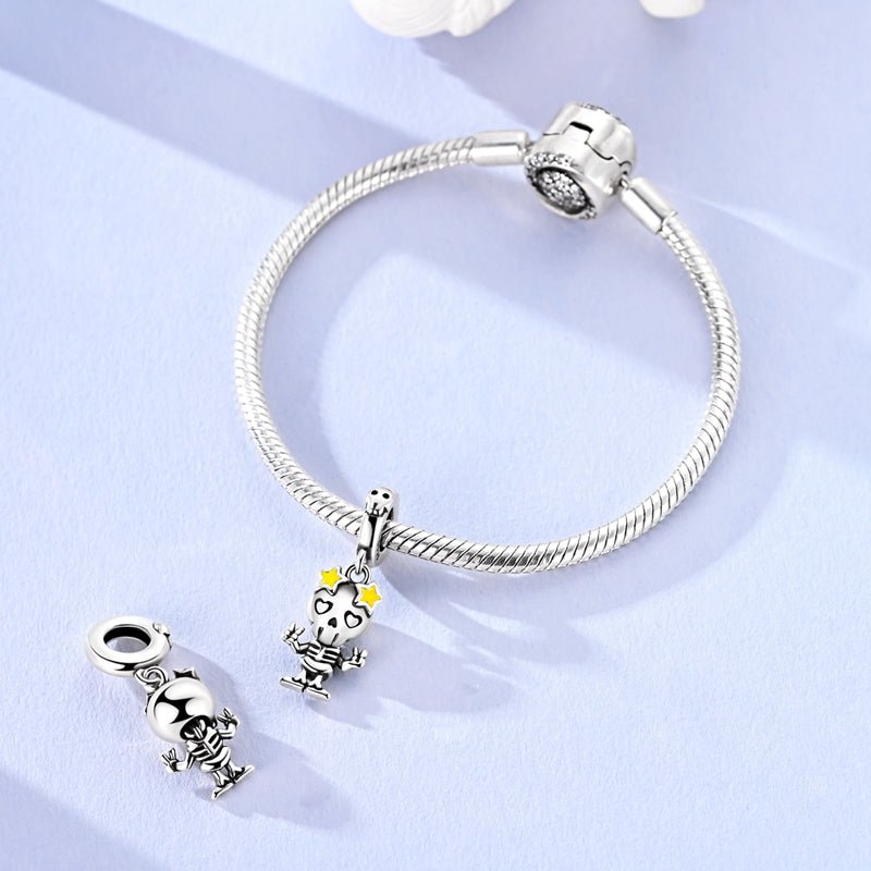 Skeleton Peace Sign Dangle Charm