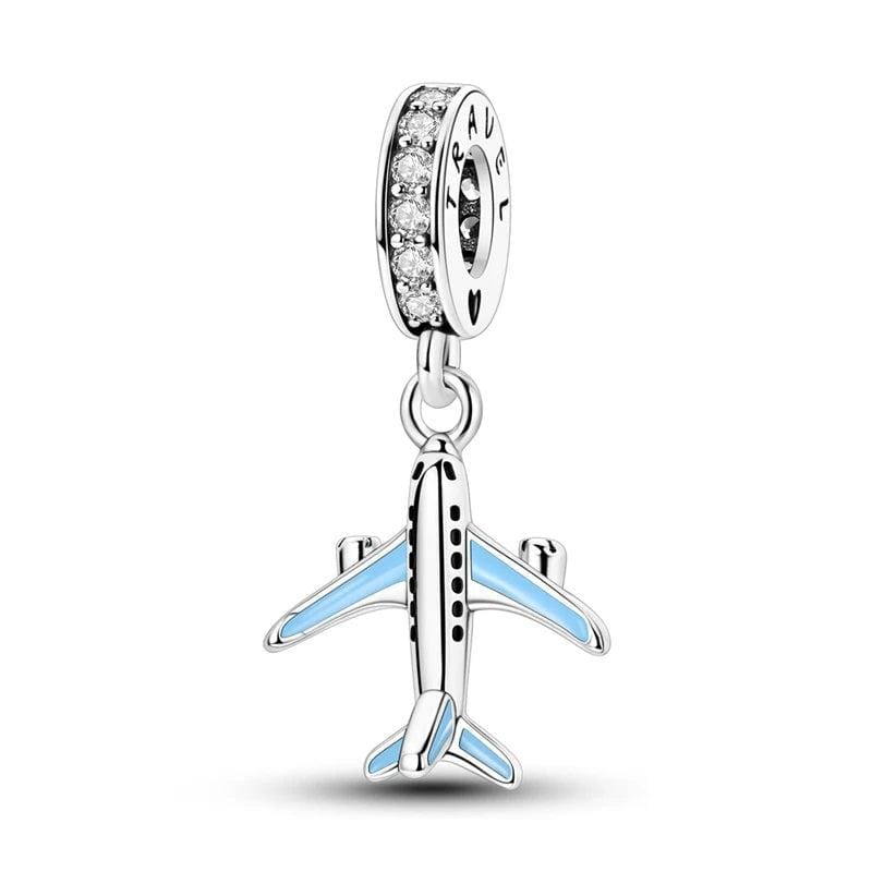 Sky Blue Airplane Travel Dangle Charm