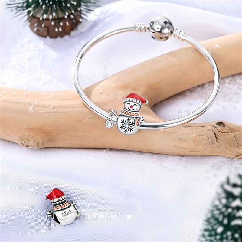 Smiling Snowman with Red Hat & Scarf Charm